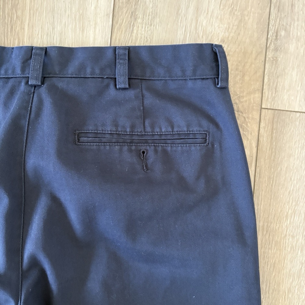 LL Bean Mens Classic Fit Blue Chino Flat Front Pants Size 33x34 Preppy Office - Picture 8 of 8
